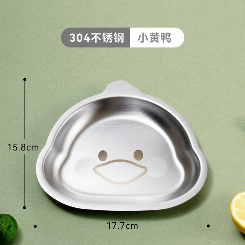 Wholesale Stainless Steel Children's Cartoon Animal Dinner Plate